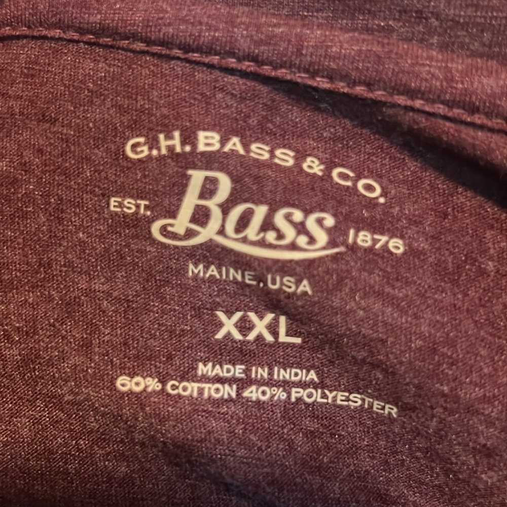 G.H. BASS CO 🐻 COTTON BLEND BURGUNDY RED LONG SLEEVE BEAR TSHIRT TOP Women’s XXL - Picture 6 of 7